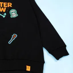 Kiddopanti Kids Black Printed Sweatshirt image 3