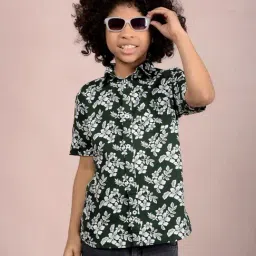 Crimsoune Club Boys Green Cotton Self Shirt-picture-42