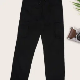Pantaloons Junior Boys Jet Black Cargo Pants-image-59