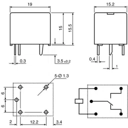 RS PRO PCB Mount Power Relay 12V dc Coil 10A Switching Current SPDT image 4