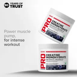 GNC Creatine Monohydrate Blueberry Pre/Intra/Post-Workout Powder with Shaker Combo - 100gm | 750ml image 3