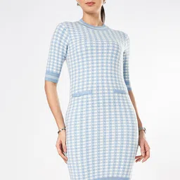 Annabelle by Pantaloons Women Checked Round Neck Dress-picture-34