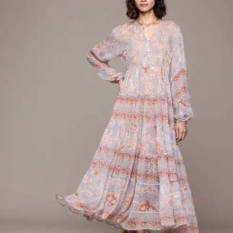 Label Ritu Kumar Blue Printed Maxi Dress-picture-2