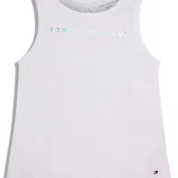Tommy Hilfiger Kids White Logo Print Tank Top-image-84