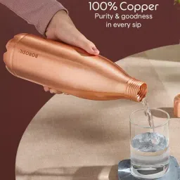 Borosil 1000 ml Canvas Copper Water Bottle image 4