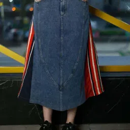 Odette Blue A-Line Skirt-image-23