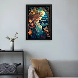 Giftii Blue & Yellow Printed Wooden Framed Wall Art-picture-12