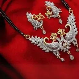 Arjun Traders Artificial Stone-Studded & Beaded Mangalsutra With Earrings-picture-32