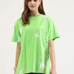 United Colors of Benetton Green Cotton Printed T-Shirt-picture-22