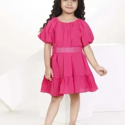 Peppermint Girls Pink Solid Dress-picture-35