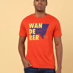 Wrangler Red Cotton Regular Fit Printed T-Shirt-picture-32