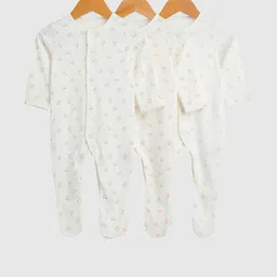 mothercare Unisex Kids Cotton Pack of 3 Printed Sleepsuit-image-95