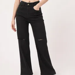 DressBerry Women Modern Street Rebel Slash Knee Straight Fit Jeans-picture-14