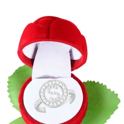 MEENAZ Silver-Plated CZ-Studded Ring image 3