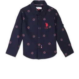 U.S. Polo Assn. Kids Navy Printed Full Sleeves Shirt image 1