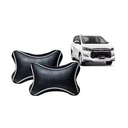 Auto Pearl Black Dots CV Car Neck Rest Pillow Compatible for Toyota Innova Crysta 2019-picture-38