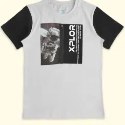 Pantaloons Junior Grey & Black Cotton Printed T-Shirt-picture-15