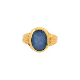 RAVIOUR LIFESTYLE Unisex Blue Sapphire Brass Finger Ring-image-4