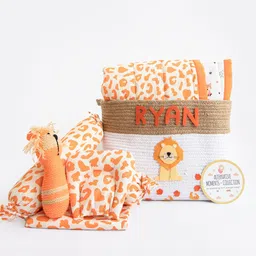 Yellow Doodle Wild and Free Organic Bedding Gift Basket - Orange-image-85