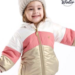 Babyoye Full Sleeves Padded Sherpa Lined Jacket With Hood - Multicolour-picture-2