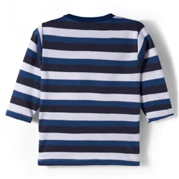 Kidi Wav Full Sleeves Striped & Dinosaur Printed Tee & Pajama Set - Multi Colour image 3