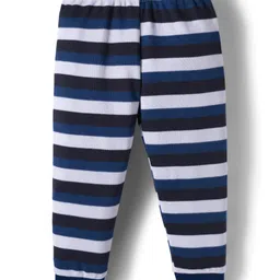 Kidi Wav Full Sleeves Striped & Dinosaur Printed Tee & Pajama Set - Multi Colour image 4