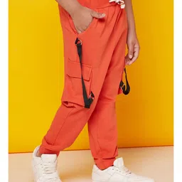 Spunkies Cotton Knit Solid Track Pants - Orange image 5