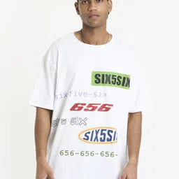 SIX5SIX Unisex Typography Printed Round Neck Drop-Shoulder Sleeves Oversized T-Shirt-picture-58