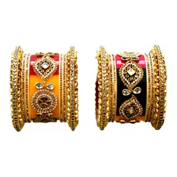 Align Set Of 2 Gold-Plated AD-Studded Bangles image 4
