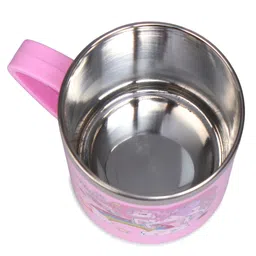 fab n funky Fighter Cat Steel Cup With Lid| For Hot and Cold Beverages| Easy to Clean and Maintain| Dishwasher Safe| Boys and Girls| Encourages Self Feeding| Anti-Burn Plastic Layer - 225 ml image 5