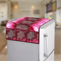 E-Retailer 2-Pcs Pink & Black Printed Refrigerator Covers image 3
