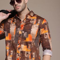 French Connection Slim Fit Abstract Printed Pure Cotton Casual Shirt-picture-31