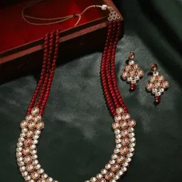 Priyaasi Crimson Elegance with Kundan and Ruby Stones in Exquisite Jewellery Set-picture-33