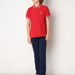Jack & Jones Junior Red Solid Polo T-Shirt image 4