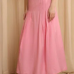 NEUDIS Pure Cotton A-Line Pleated Flared Maxi Skirt image 2
