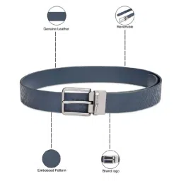 TOMMY HILFIGER Magnolia Navy Leather Reversible Belt for Men image 4