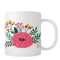 Nestroots White & Pink Stoneware Floral Fusion Coffee Mug (0.325 L) image 4