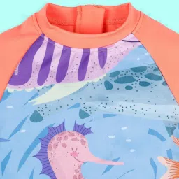 Kiddopanti Girls Coral Regular Printed Swimsuit image 4