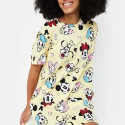 Ginger by Lifestyle Yellow Cotton Printed Sleep Tees image 4