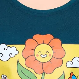 Clovia Blue & Shorts Graphic Print Top With Shorts image 4