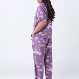 Wunderlove by Westside LavenderCotton Shirt and Pyjama Set image 2