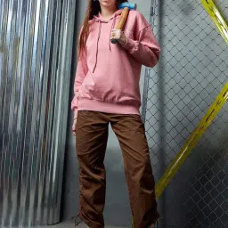 Bewakoof Dusty Pink Graphic Print Hoodie image 4