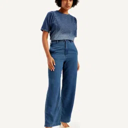 Levi's Blue Blended Solid Jeans image 4