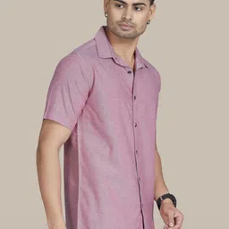 THE BEETEL HOUSE Men Solid Spread Collar Cotton Casual Shirt image 2