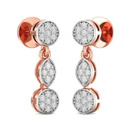 Joyalukkas 18k Rose Gold & Diamond Drop Earrings for Women-image-94
