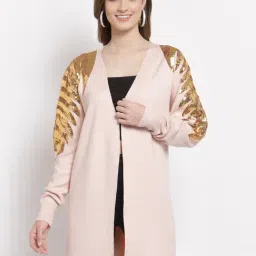 Mafadeny Peach Embellished Shrug-picture-24