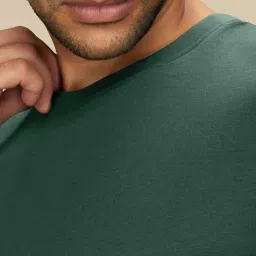 XYXX Pine Green Cotton Regular Fit T-Shirts image 4