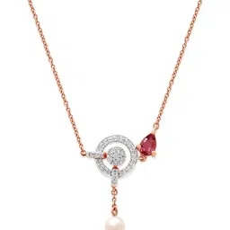 Mia by Tanishq Nature's Finest 14k Gold Celestial Sparkle Tourmaline Princess Necklace for Women-picture-39