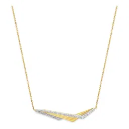 Mia by Tanishq Nature's Finest 14k Gold Stunning Wide-V Shaped Diamond Princess Necklace for Women-picture-16