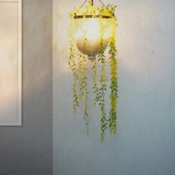 Fos Lighting Planter Jar Golden & Transparent Glass Hanging Pendant Light - Set of 1-picture-35